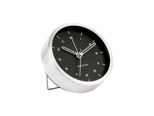 Tinge Alarm Clock - Silver/Black