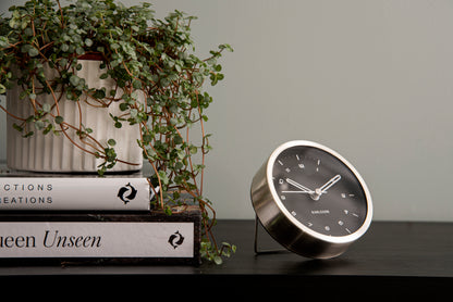 Tinge Alarm Clock - Silver/Black