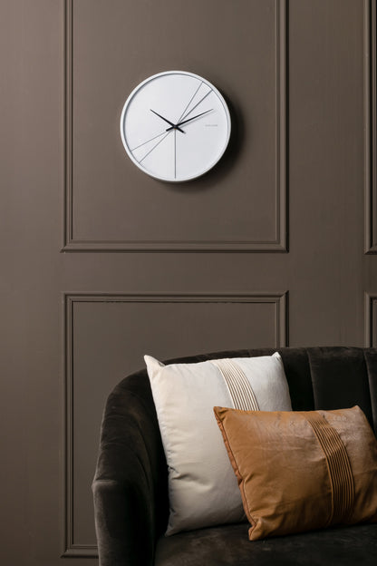 Layered Lines Clock - White