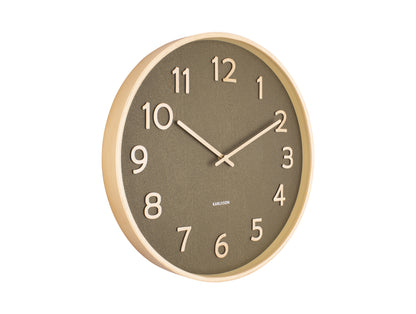 Pure Wood Grain Wall Clock - Medium Moss Green