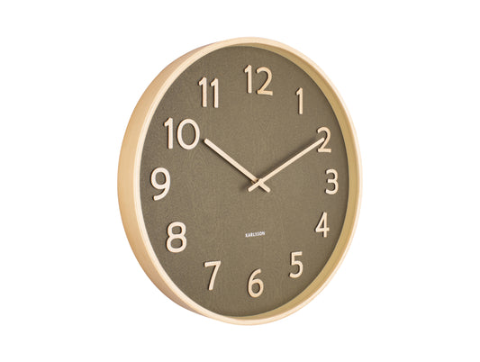 Pure Wood Grain Wall Clock - Medium Moss Green