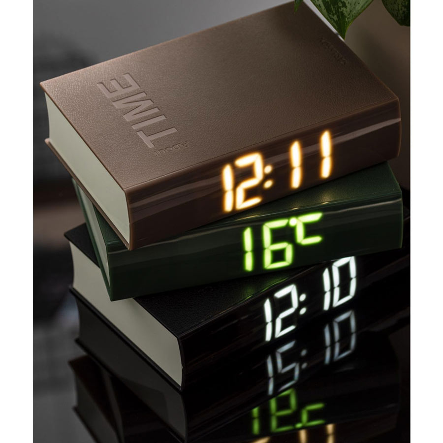 Book LED Alarm Clock - Black