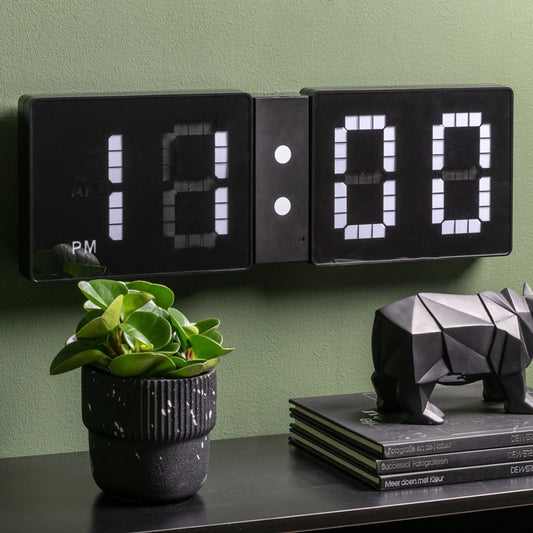 LED Look Flip Clock - Black