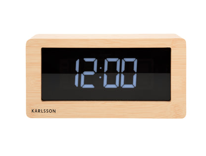 Boxed LED Table Clock (USB) - Light Wood