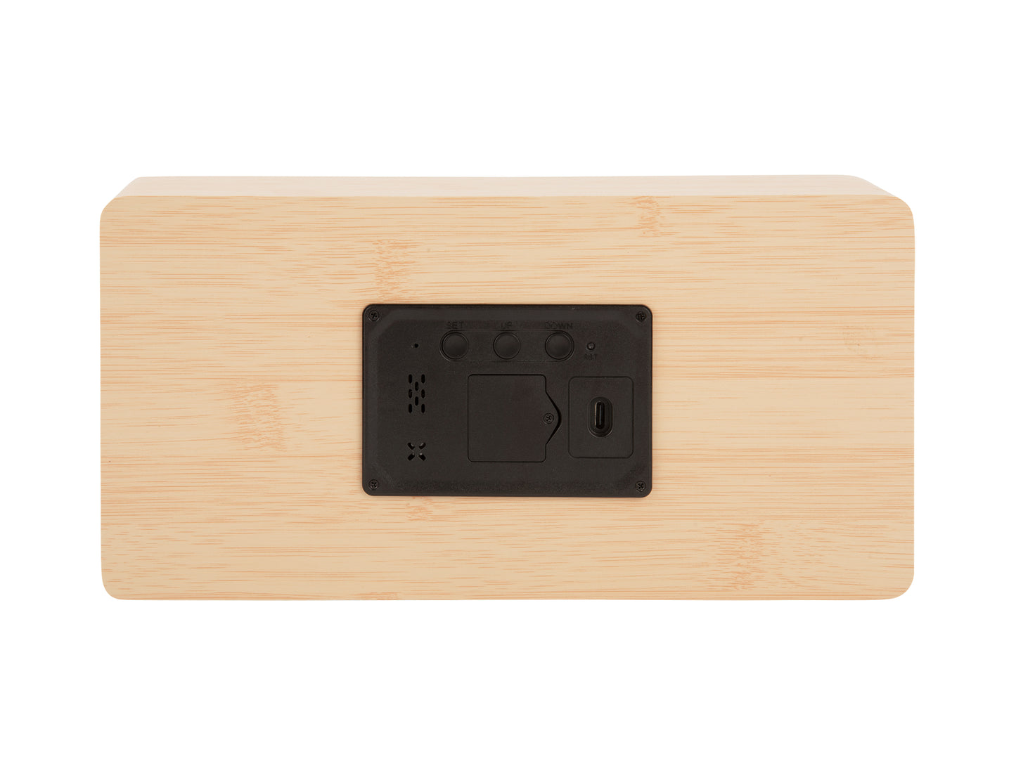 Boxed LED Table Clock (USB) - Light Wood