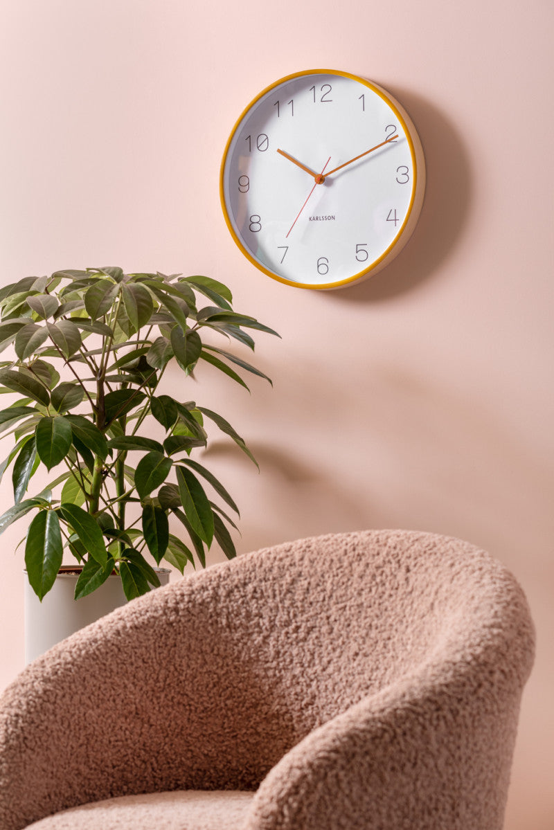 Joy Wall Clock - Ochre Yellow