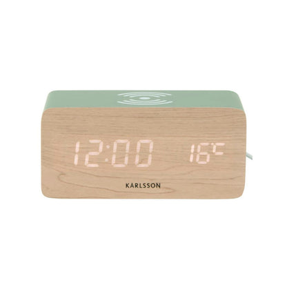 Block LED Alarm Clock w. Phone Charger (USB) - Jungle Green [PRE- ORDER JULY]