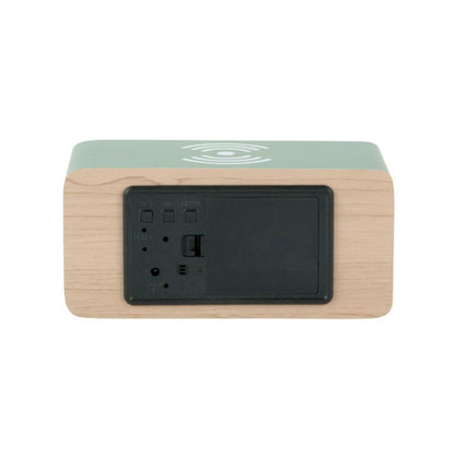 Block LED Alarm Clock w. Phone Charger (USB) - Jungle Green [PRE- ORDER JULY]