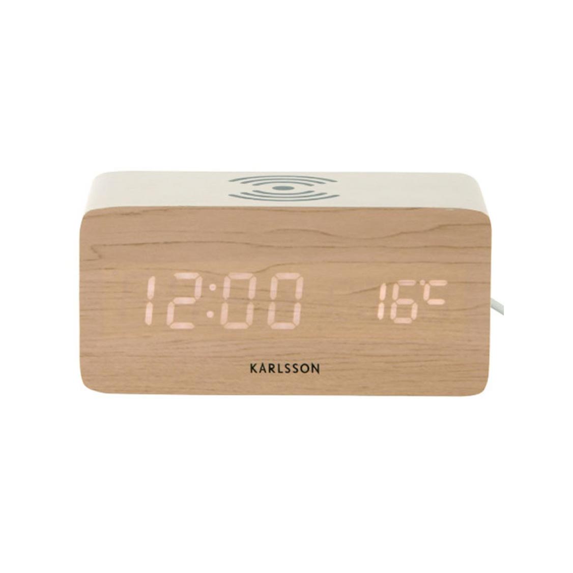 Block LED Alarm Clock w. Phone Charger (USB) - White [PRE- ORDER JULY]