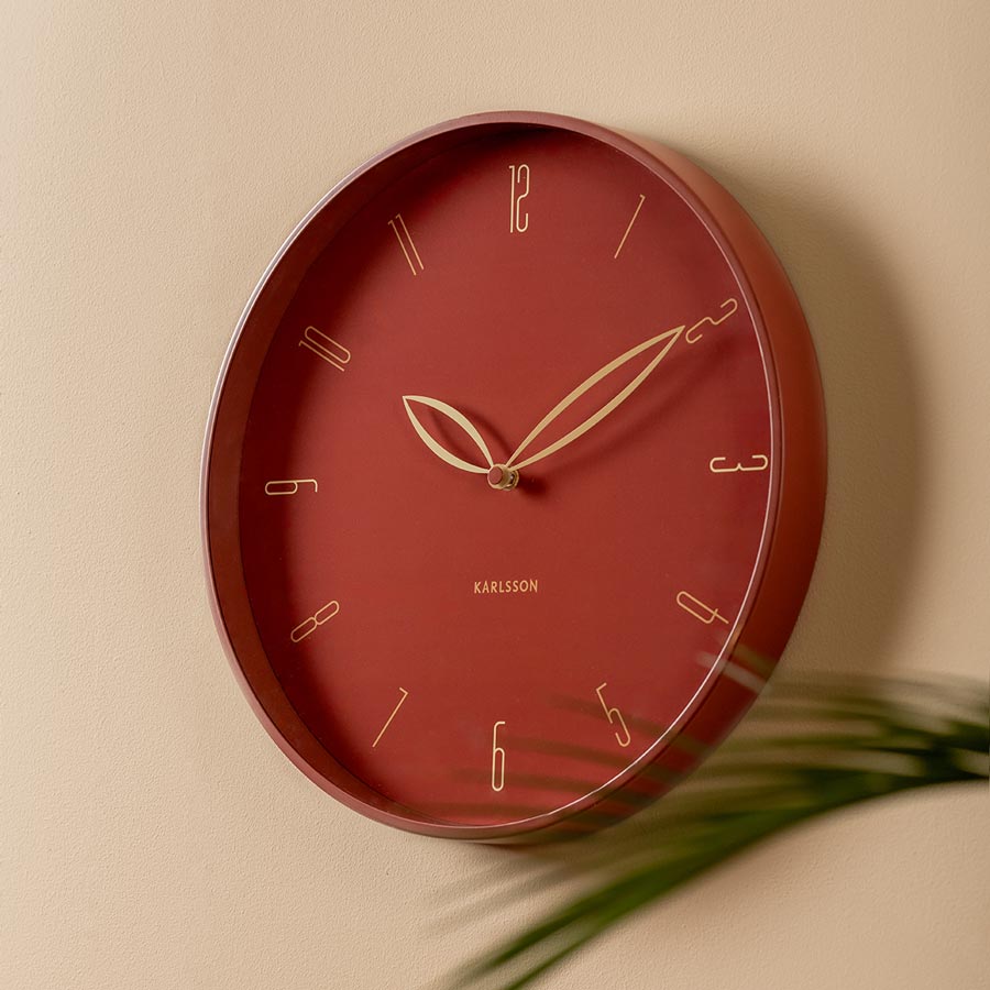Petals Wall Clock - Red Ochre