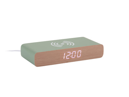 Retro Flat LED Alarm Clock w. Phone Charger (USB) - Jungle Green [PRE- ORDER JULY]