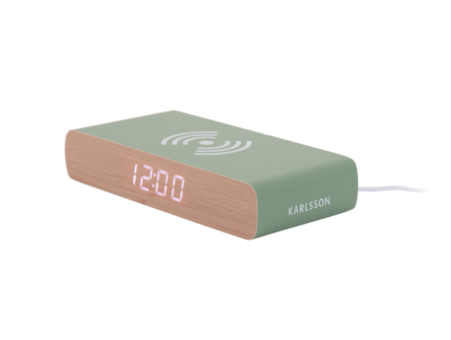 Retro Flat LED Alarm Clock w. Phone Charger (USB) - Jungle Green [PRE- ORDER JULY]