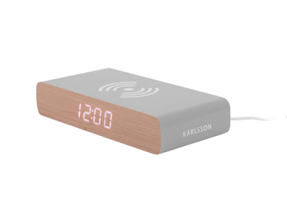 Retro Flat LED Alarm Clock w. Phone Charger (USB) - Mouse Grey [PRE- ORDER JULY]