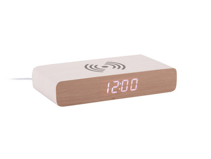 Retro Flat LED Alarm Clock w. Phone Charger (USB) - White [PRE- ORDER JULY]