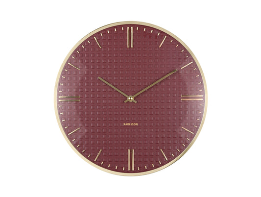 Riqueza Wall Clock - Burgundy Red