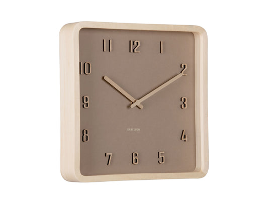 Nervadura Square Clock - Soft Brown