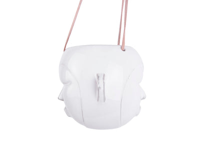 Mask Hanging Plant Pot - Round White