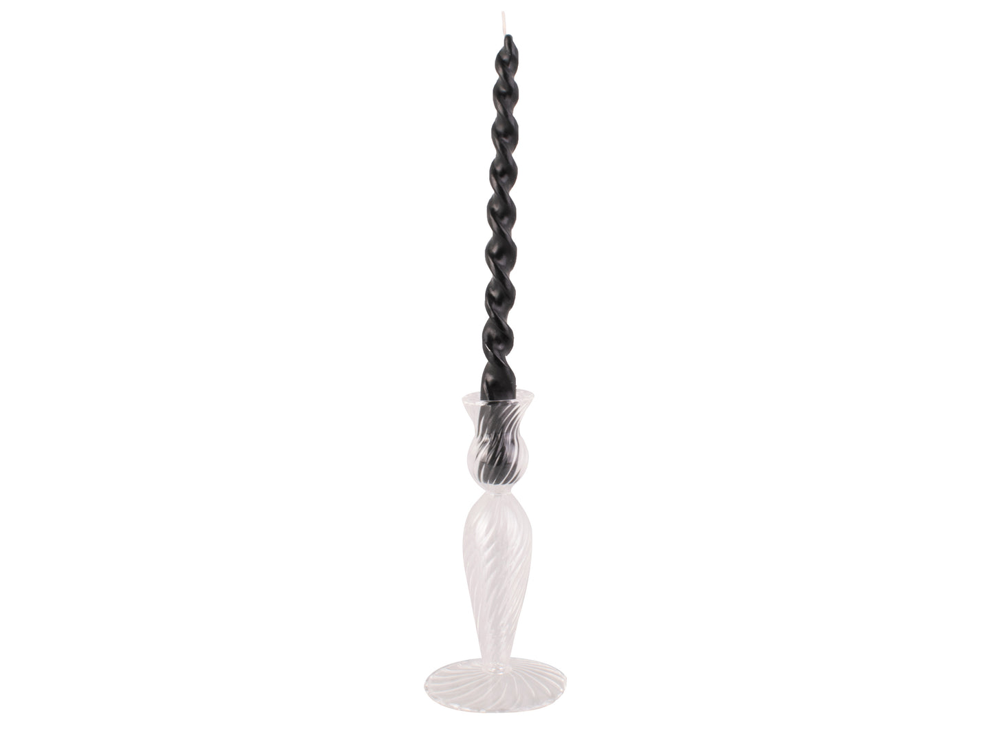 Swirl Candle Holder - Clear