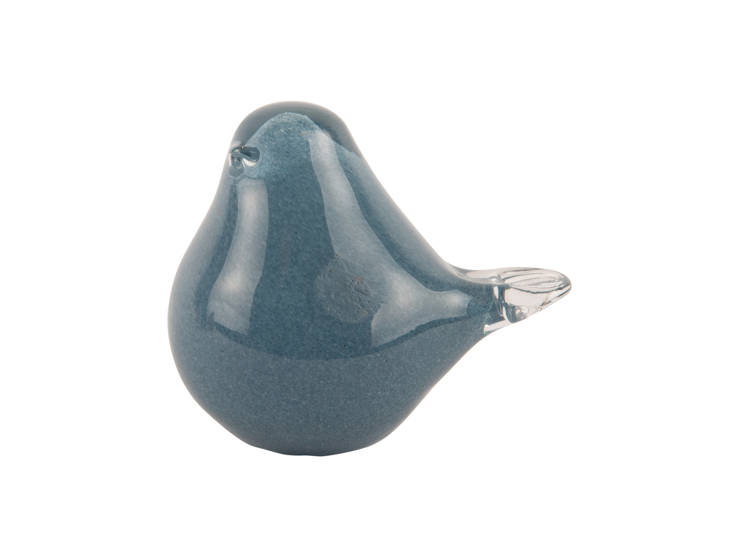 Glass Fat Bird Medium - Soft Blue