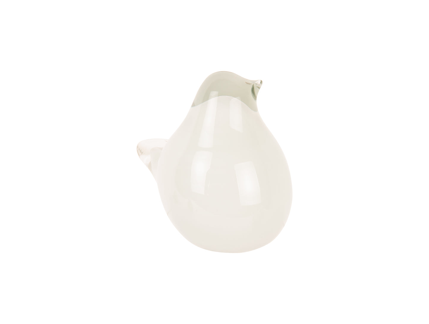 Glass Fat Bird Medium - White