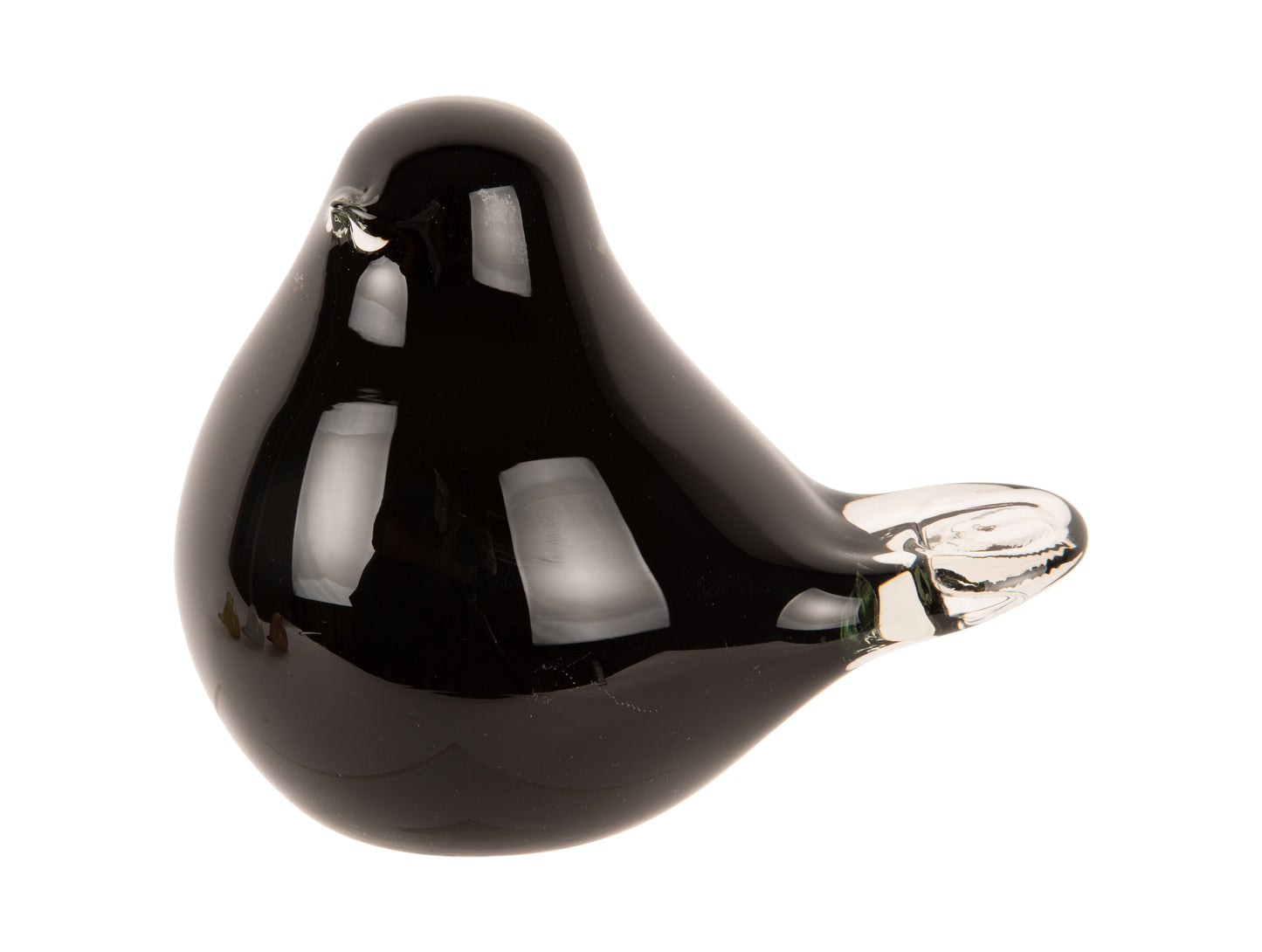 Glass Fat Bird Large - Black