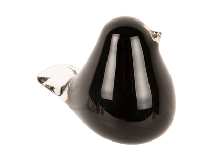 Glass Fat Bird Large - Black