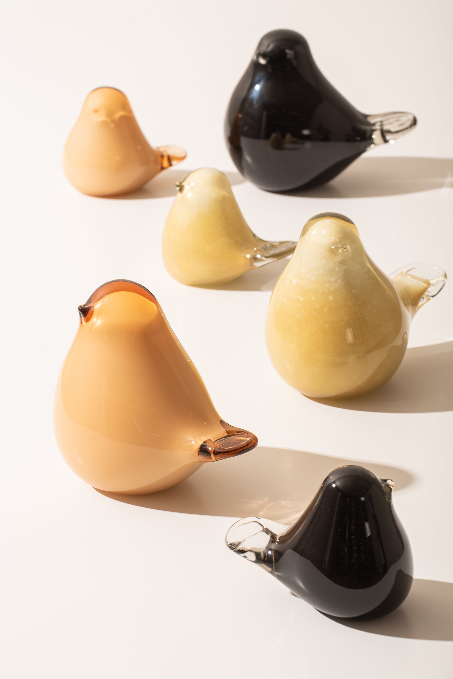 Glass Fat Bird Medium - White