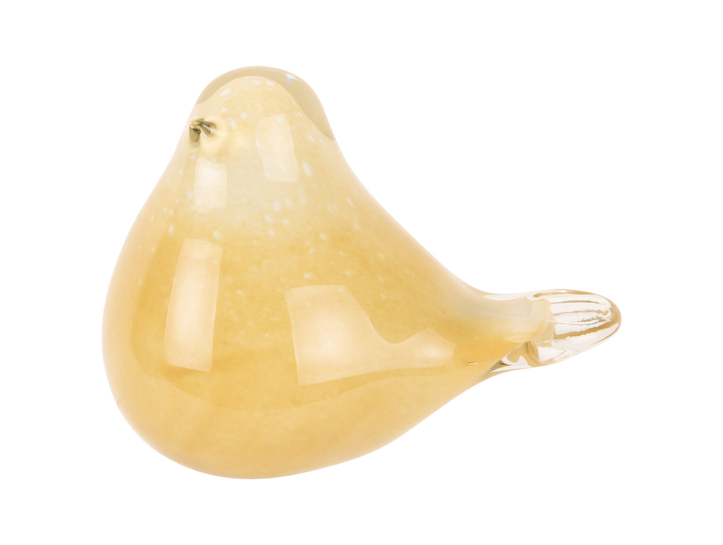 Glass Fat Bird Large - Soft Yellow