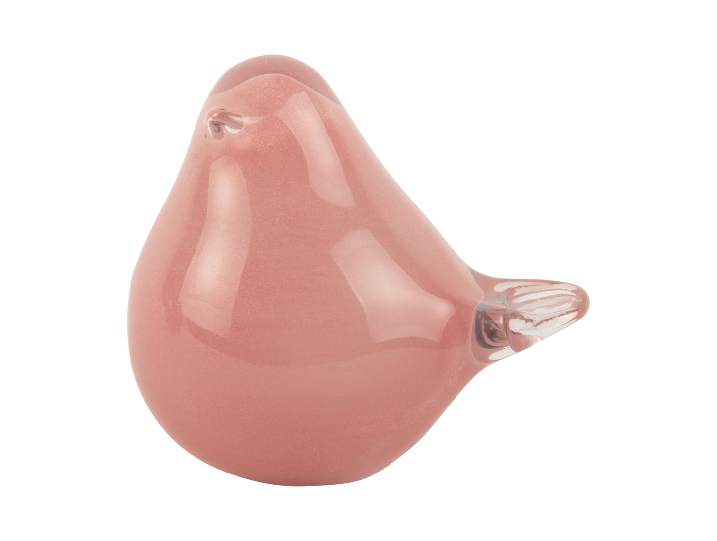 Glass Fat Bird Large - Soft Pink