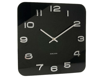 Vintage Square Wall Clock - Black