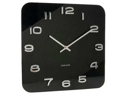 Vintage Square Wall Clock - Black