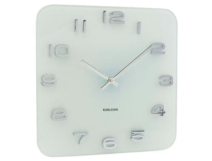 Vintage Square Wall Clock - White