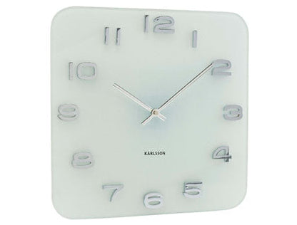 Vintage Square Wall Clock - White